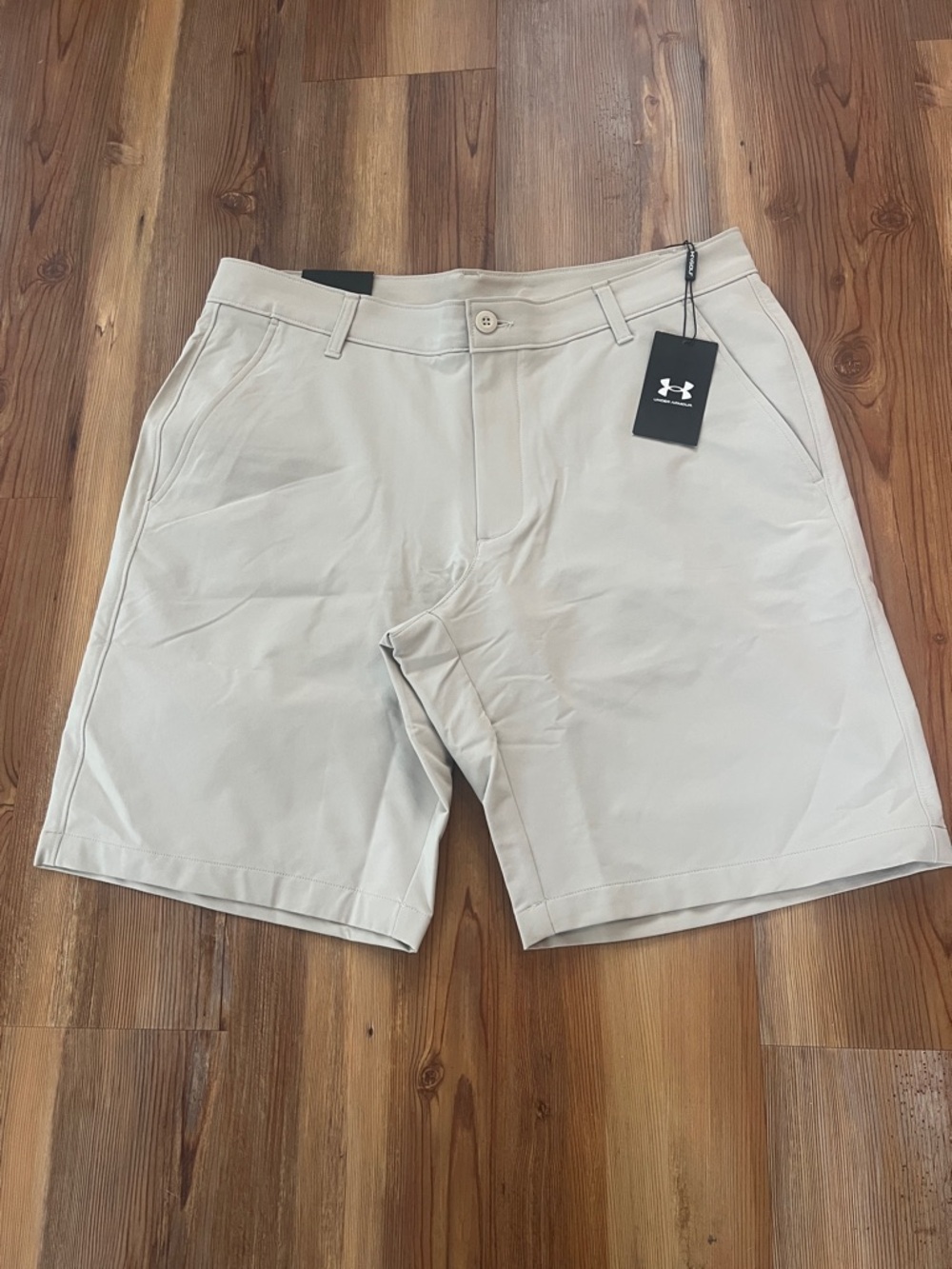 Under Armour Men's Flat-Front Golf Performance Shorts - Light Tan